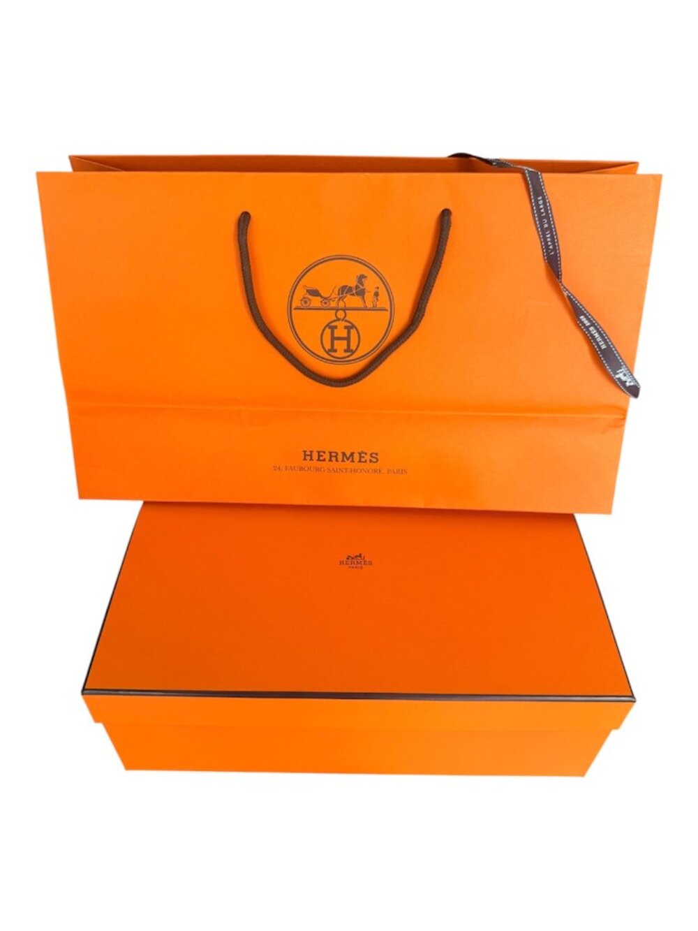 Hermès Orange Shoe Box and Bag Gift Set